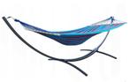 Hangmat Frame Zwart + Blauwe Hangmat | Retour Deal | 68%..., Tuin en Terras, Verzenden, Nieuw, Meerpersoons, Buiten