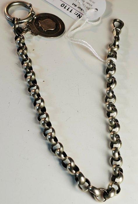 English silver chain with medal, Handtassen en Accessoires, Horloges | Heren