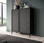 Dressoir Antraciet 103x40x123 cm goud zwarte pootjes, Nieuw, 25 tot 50 cm, 100 tot 150 cm, Verzenden