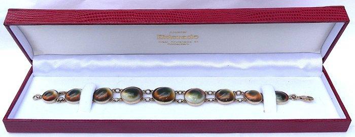 Armband - 14 karaat Geel goud - Kattenogen/ogen van Shiva, Handtassen en Accessoires, Armbanden