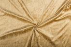 Crushed velvet camel bruin stof - 10m rol - Velours stretch, Hobby en Vrije tijd, Verzenden, Nieuw