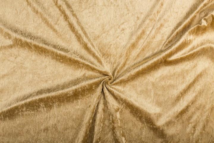 Crushed velvet camel bruin stof - 10m rol - Velours stretch, Hobby en Vrije tijd, Stoffen en Lappen, Verzenden