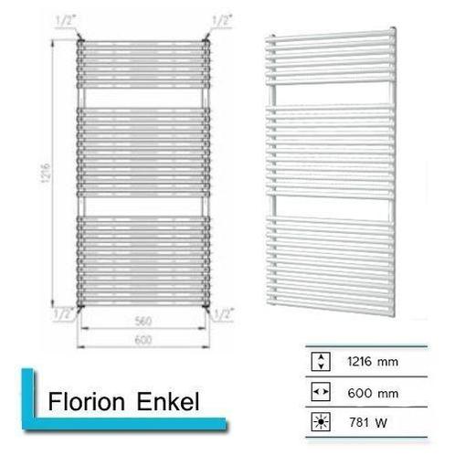 Designradiator Florion Nxt 121,6 x 60 cm 750 Watt Pergamon, Bricolage & Construction, Sanitaire, Enlèvement ou Envoi