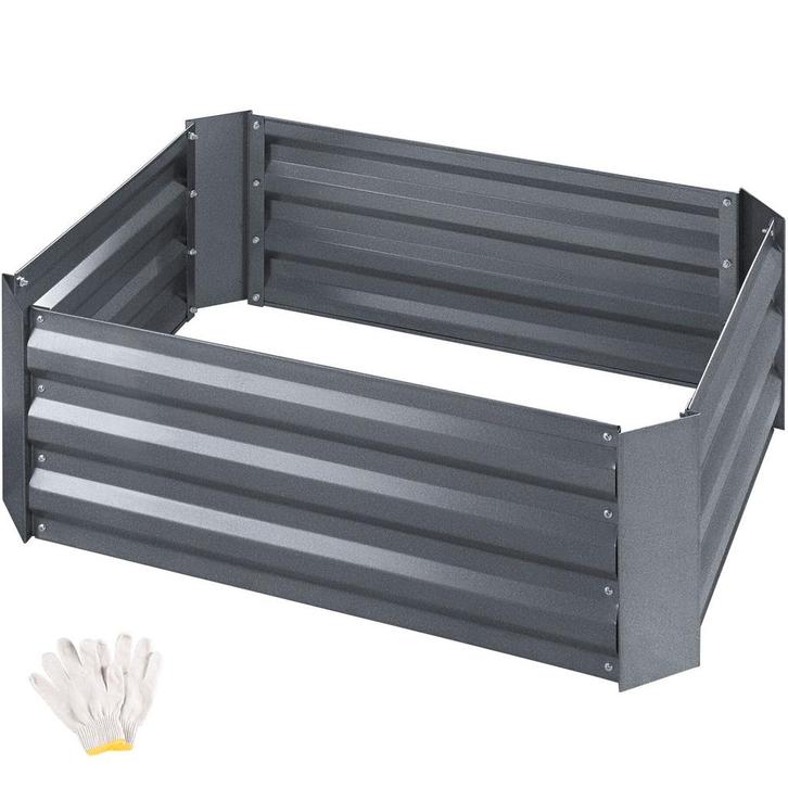 tectake Hoge plantenbak Valeriana 140l verzinkt 80x60x30cm -, Tuin en Terras, Bloembakken en Plantenbakken, Verzenden