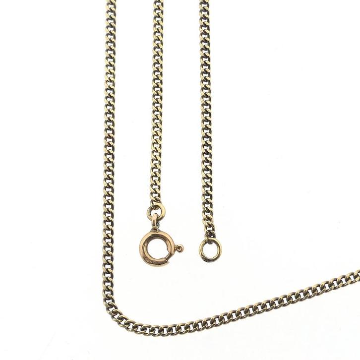 Gouden gourmet schakel ketting | 52 cm (unisex, heren), Handtassen en Accessoires, Kettingen, Overige kleuren, Gebruikt, Goud