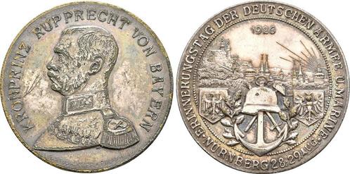 Verzilverte brons medaille Armee en Marine 1926 Bayern: K..., Postzegels en Munten, Penningen en Medailles, Verzenden