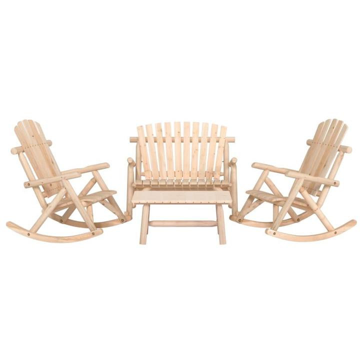 vidaXL 4-delige Loungeset massief vurenhout, Tuin en Terras, Tuinsets en Loungesets, Loungeset, Nieuw, Verzenden