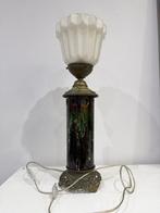 Tafellamp - Art Deco Wolkenkrabber en Drip-Glaze Keramische, Antiquités & Art
