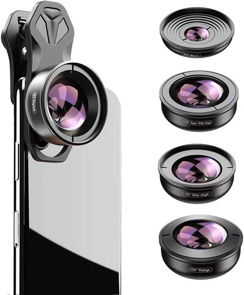 Apexel HD 5-in-1 Lensenset voor iPhone X/XS, Samsung, Hua..., Télécoms, Téléphonie mobile | Housses, Coques & Façades | Samsung