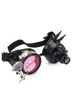 Goggles Steampunk Bril Spikes Vergrootglas Led Lampje Zwart, Ophalen of Verzenden, Nieuw