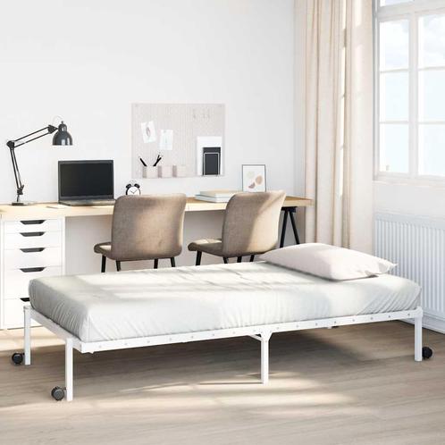 vidaXL Bedframe zonder matras opvouwbaar 75x190 cm staal wit, Huis en Inrichting, Slaapkamer | Bedden, Nieuw, Verzenden