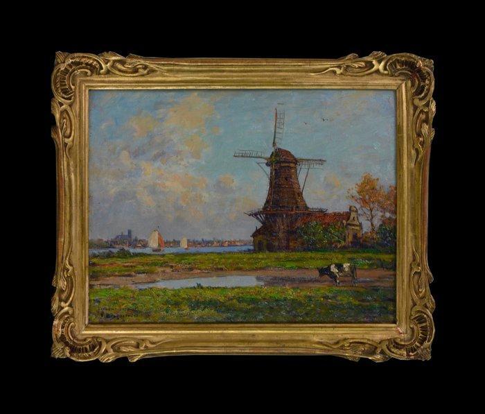Victor Brugairolles (1869-1936) - Vue de Dordrecht, Antiek en Kunst, Kunst | Schilderijen | Klassiek