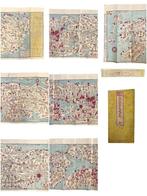 Grote houtsnedekaart uit het Meiji-tijdperk van Japan -