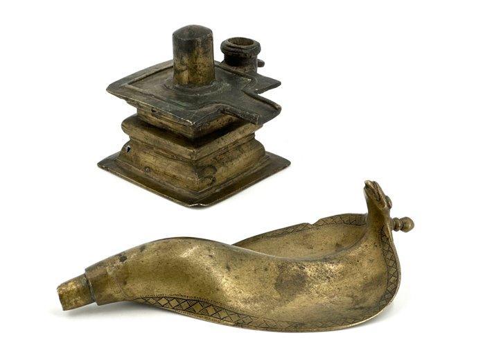 Beeld, Naga-linga - Deccan - 17/18th c. - 22 cm - Brons, Antiek en Kunst, Kunst | Niet-Westerse kunst