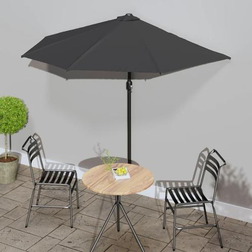 vidaXL Balkonparasol half met aluminium paal 270x144 cm, Tuin en Terras, Parasols, Nieuw, Verzenden