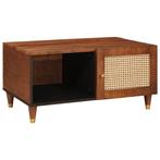 vidaXL Salontafels Bruin 80 x 50 x 40 cm Riet en massief, Verzenden, Nieuw