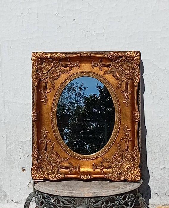 Wandspiegel - Hout, goudfolie; gips of oud stucwerk, Antiquités & Art, Curiosités & Brocante
