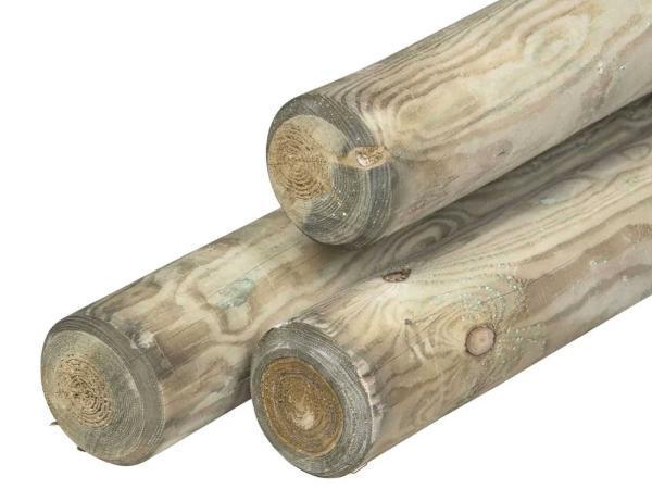 Veiling - 50x Grenen paal rond gefreesd geïmpregneerd 240x1, Doe-het-zelf en Bouw, Hout en Planken, Nieuw