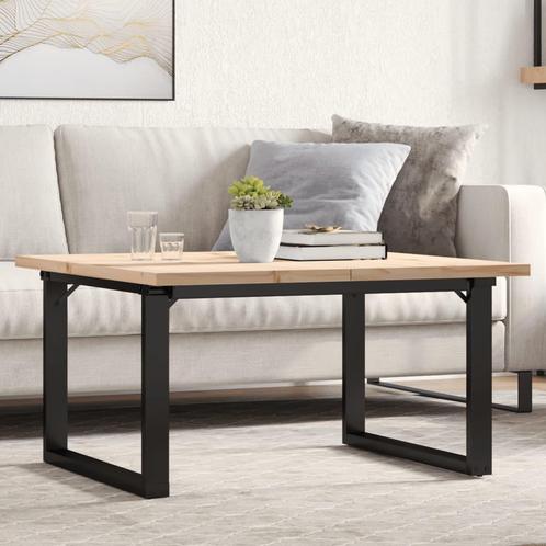 vidaXL Salontafel O-frame 80x80x45,5 cm grenenhout en staal, Huis en Inrichting, Tafels | Eettafels, Nieuw, Verzenden
