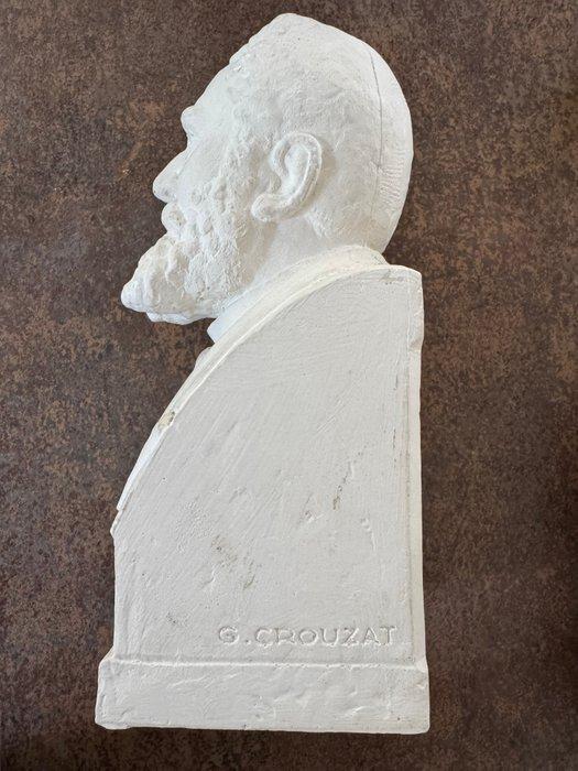 G. Crouzat - Beeld, Buste de Jean Jaurès - 28 cm - Gips, Antiquités & Art, Antiquités | Céramique & Poterie