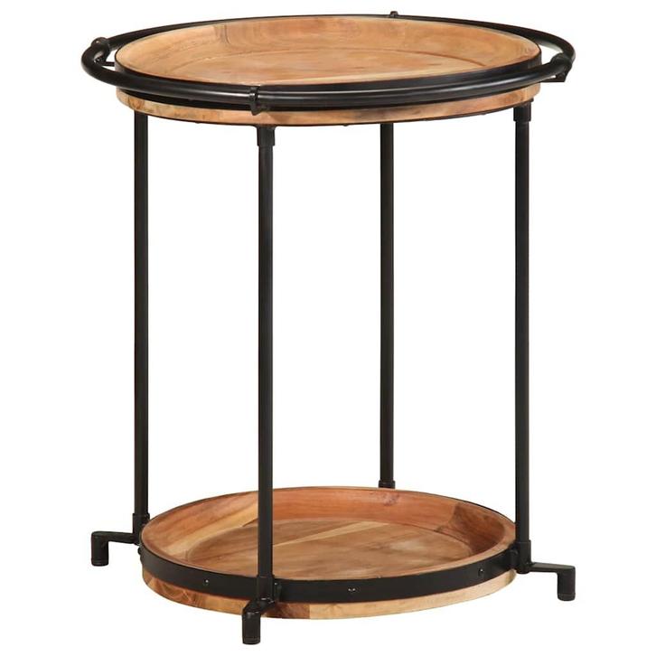 vidaXL Bijzettafel Ø55x60 cm massief acaciahout, Huis en Inrichting, Tafels | Bijzettafels, Nieuw, Verzenden