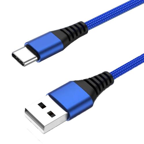 Nylon USB Type-C Kabel - USB Type-C naar USB-A kabel - 0.25m, Télécoms, Téléphonie mobile | Accessoires & Pièces