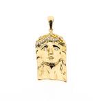 Massief gouden hanger met gezicht van Jezus, Overige merken, Goud, Gebruikt, Ophalen of Verzenden
