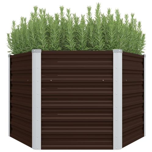 vidaXL Plantenbak verhoogd 129x129x77 cm gegalvaniseerd, Tuin en Terras, Bloempotten, Nieuw, Verzenden