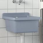vidaXL Wasbak wandgemonteerd 40x40x24 cm hars grijs, Huis en Inrichting, Verzenden, Nieuw