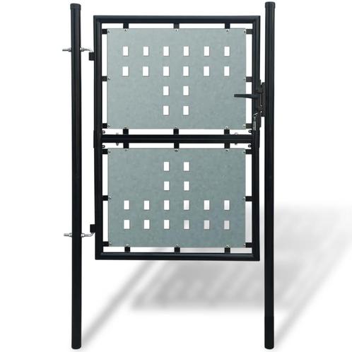 vidaXL Portail simple de clôture Noir 100x250 cm, Jardin & Terrasse, Portes de jardin, Neuf, Envoi