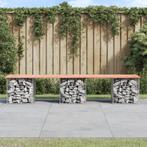 vidaXL Banc de jardin design gabion 203x44x42cm bois, Tuin en Terras, Verzenden