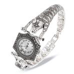 Silver wristwatch - 925 - Double Headed Panther Bracelet -