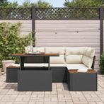 vidaXL Tuinbank Set met opslag 5 pcs Zwart Poly rattan, Verzenden, Nieuw