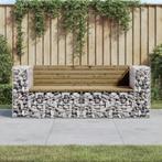 vidaXL Banc de jardin design gabion 184x71x65,5cm bois, Tuin en Terras, Verzenden