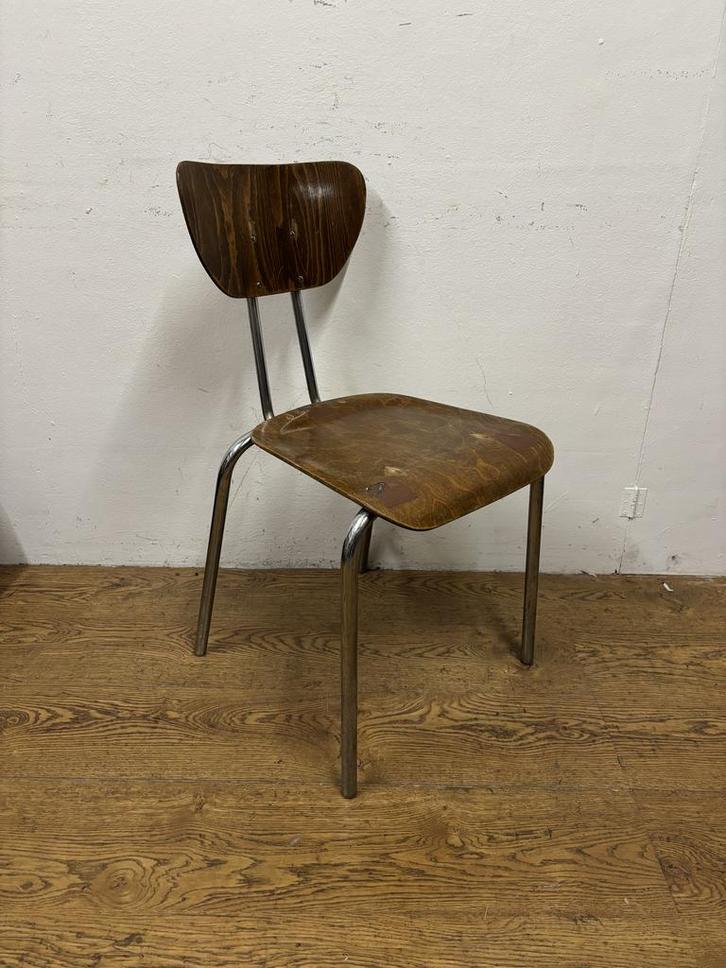 Gebruikte Schoolstoel - S4063- Vintage/Café, Maison & Meubles, Chaises, Enlèvement