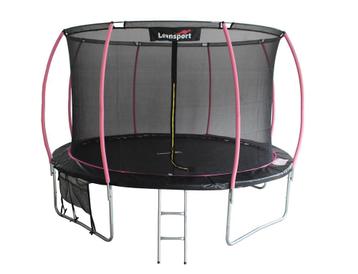 Trampoline - 244 cm - roze zwart - veiligheidsnet - tot 1..., Ophalen of Verzenden