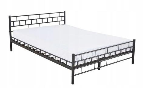 Metalen bedframe met lattenbodem- 120x200-versierd - zwart -