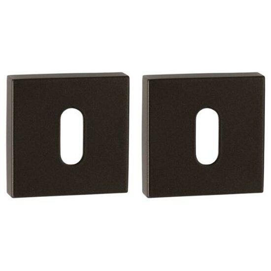 Set van twee sleutelplaatjes vierkant brons, Doe-het-zelf en Bouw, Raamkozijnen en Schuifdeuren, Ophalen of Verzenden