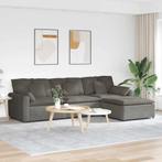 vidaXL Modulaire bank met voetenbank en kussens lichtgrijs, Huis en Inrichting, Zetels | Voetbanken en poefs, Verzenden, Nieuw