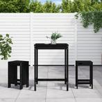 vidaXL 3-delige Tuinbarset massief grenenhout zwart, Tuin en Terras, Tuinsets en Loungesets, Verzenden, Nieuw