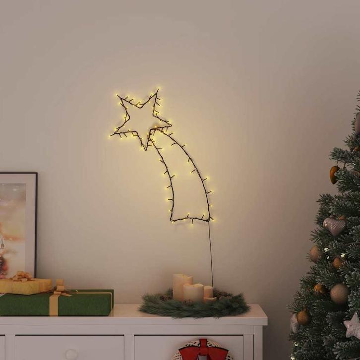 vidaXL Kerstverlichting vallende ster silhouet 80 LEDs warm, Diversen, Kerst, Nieuw, Verzenden