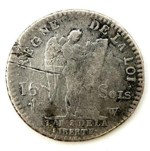 France. Louis XVI (Constitution). 15 Sols 1791-W, Lille, Postzegels en Munten, Munten | Europa | Euromunten