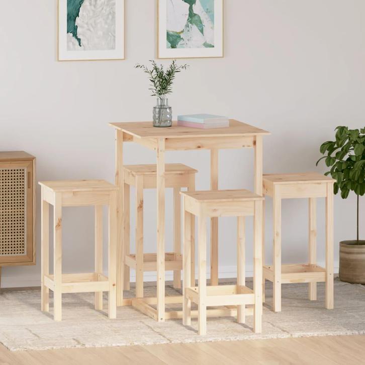 vidaXL 5-delige Barset massief grenenhout, Huis en Inrichting, Complete eetkamers, Nieuw, Verzenden