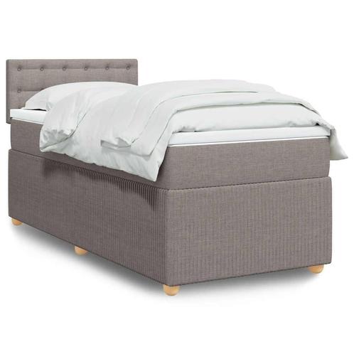 vidaXL Boxspring met matras stof taupe 80x200 cm, Huis en Inrichting, Slaapkamer | Bedden, Nieuw, Verzenden