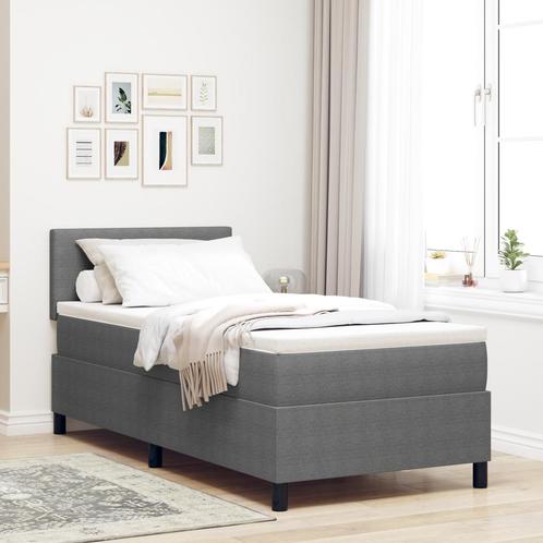 vidaXL Boxspringbed met Matras & LED Lichtgrijs 100x200 cm, Huis en Inrichting, Slaapkamer | Bedden, Nieuw, Verzenden