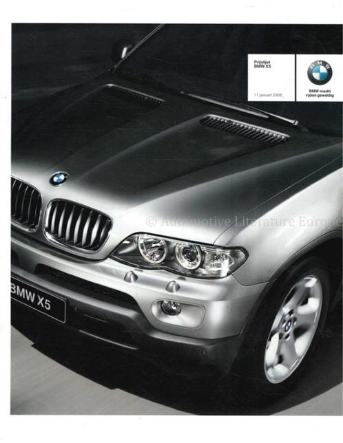 2006 BMW X5 PRICELIJST NEDERLANDS, Livres, Autos | Brochures & Magazines