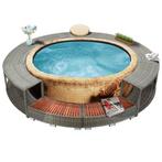 vidaXL Hottub-ombouw poly rattan grijs, Tuin en Terras, Zwembaden, Verzenden, Nieuw