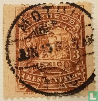 Mexico - Postbode te voet - 1895, Postzegels en Munten, Postzegels | Amerika, Gestempeld, Verzenden