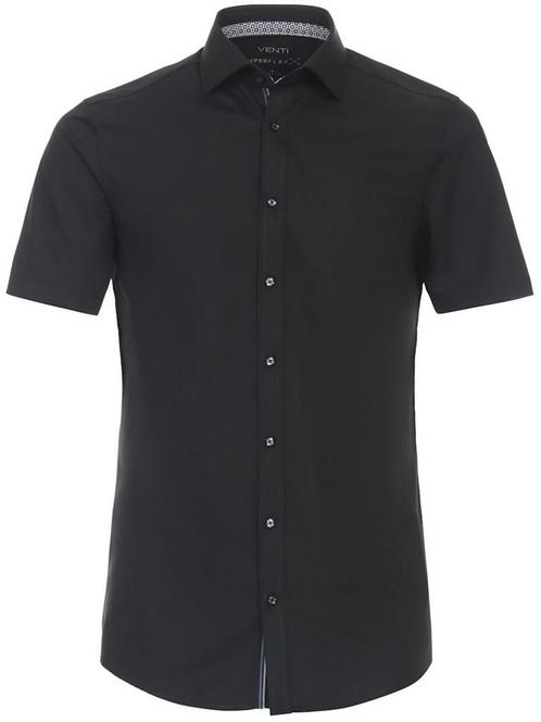Venti Korte Mouw Hyperflex Overhemd Zwart Stretch Body Fit, Kleding | Heren, T-shirts, Verzenden