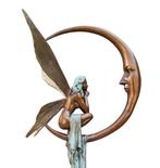Beeldje - moon fairy - Brons, Antiek en Kunst